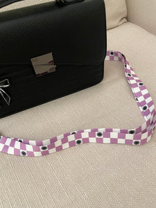 1 “ Wide Purple Checker Bag Strap