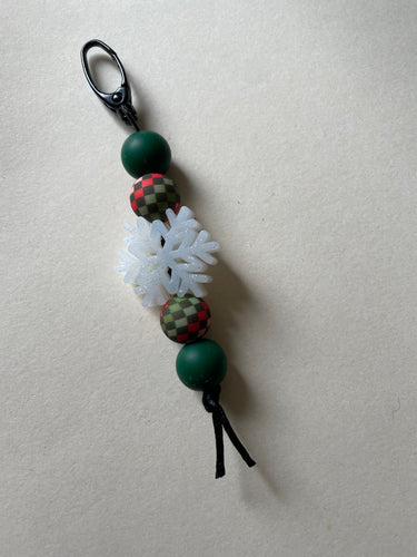 Beaded Snowflake Keychain