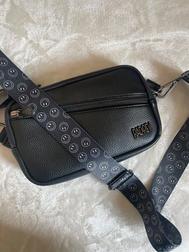 Black & White Smiley Bag Strap