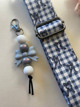 Load image into Gallery viewer, Grey Bow Beaded Keychain