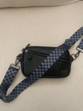 Load image into Gallery viewer, Grey &amp; Black Checker Bag Strap