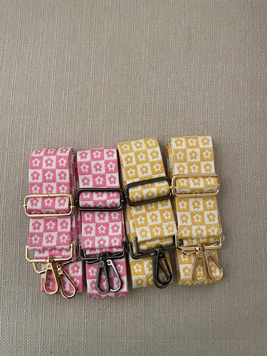 Checker Floral 2 Inch Bag Strap