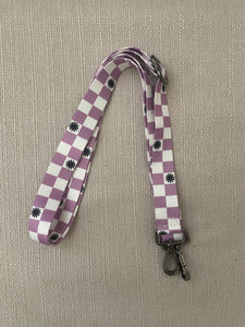 1 “ Wide Purple Checker Bag Strap