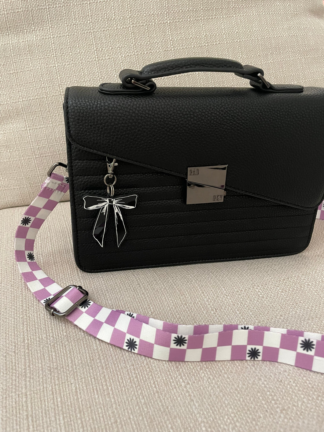 1 “ Wide Purple Checker Bag Strap