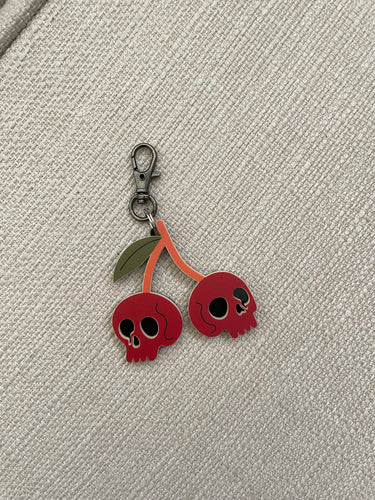 Acrylic Cherry Skull Keychain