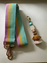 Load image into Gallery viewer, Teal Floral Rainbow Tassel