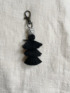 Smiley Face Beaded Tassel Keychain